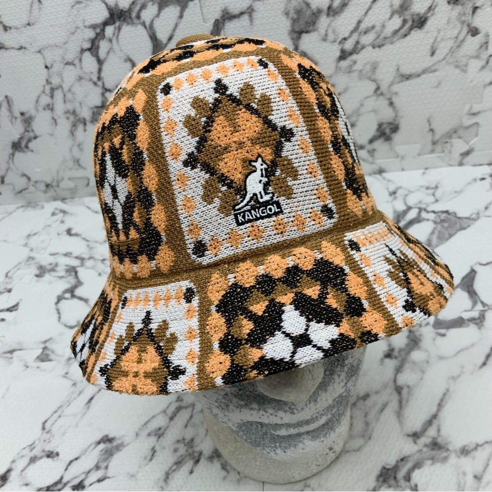 Kangol Arts & Crafts Peach Brown White Black Casual Bucket NWT